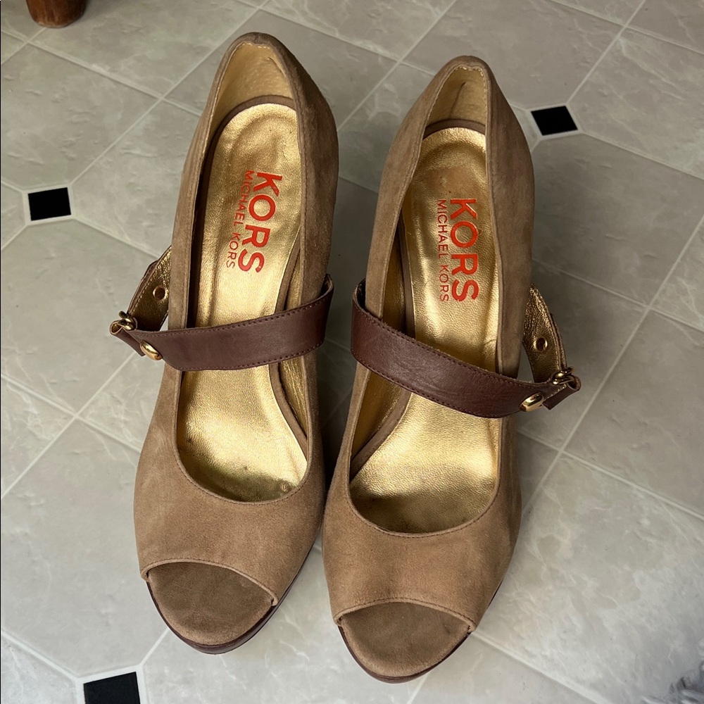 KORS Michael Kors vintage leather Brown and Tan Heels